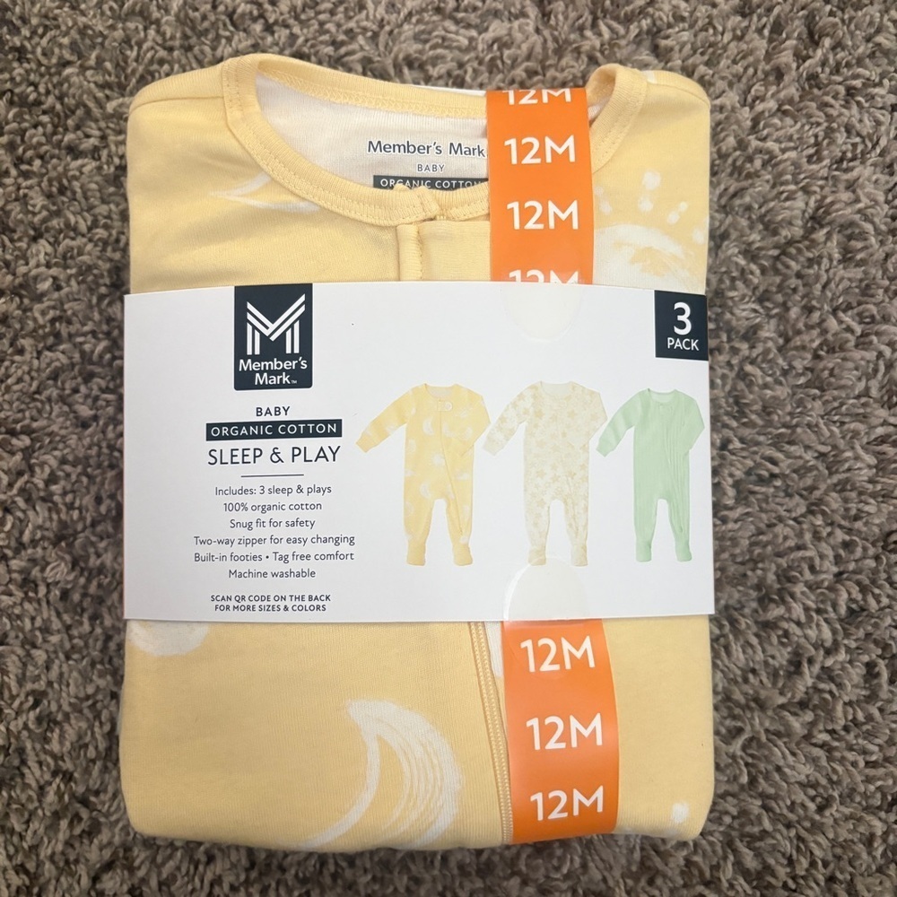 Member's Mark Yellow Organic Cotton Kids Pajama Set - Picture 1 of 4